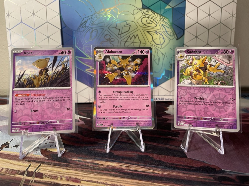 Abra Kadabra Alakazam Evolution Set Holo Rare & Reverse Foil NM Pokémon Cards-image