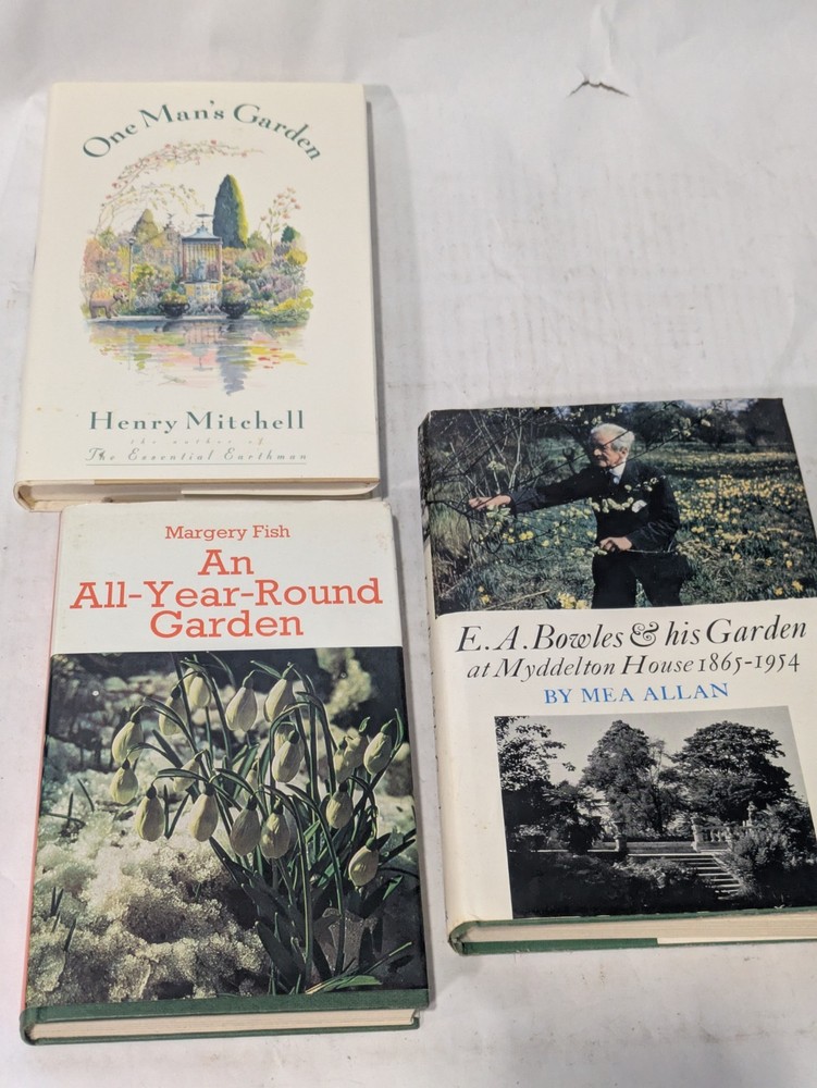3pc Vintage Gardening Book Lot Margery Fish All-Year-Round Garden Mea Allan Bowl