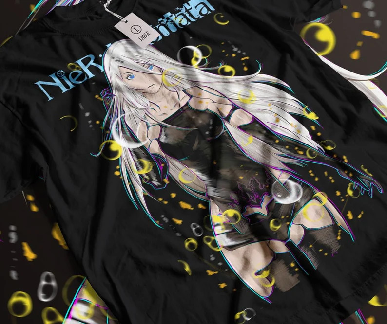 Unisex Nier 2B Gaming Waifu T-Shirt, Japanese Manga Anime Unisex T-Shirt