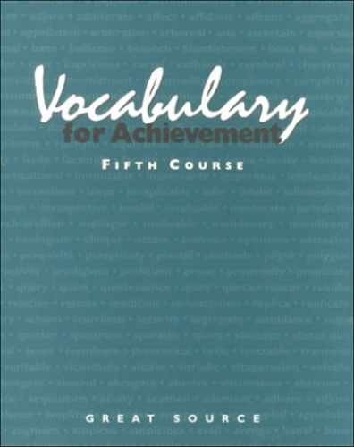 Vocabulary for Achievement: - Paperback, by Margaret Ann Richek; - Acceptable