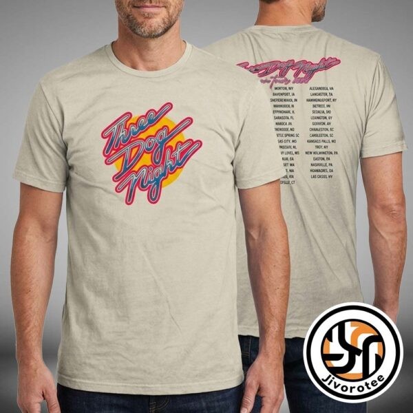 Three Dog Night Neon Logo Retro 80S Rock T-Shirt