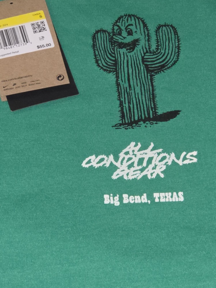 Nike ACG T-Shirt Men's Small Green Big Bend Texas NWT HV1292-324