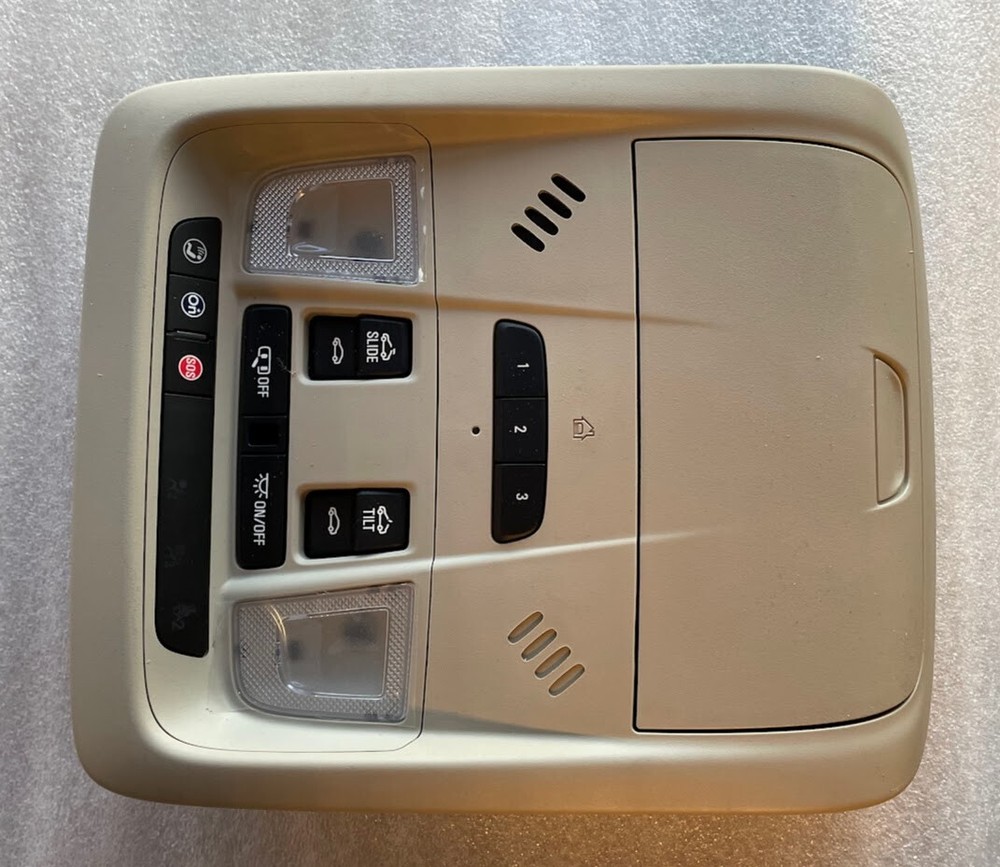 Acadia overhead console. HomeLink Garage Door Opener, Sunroof switch. Shale-image