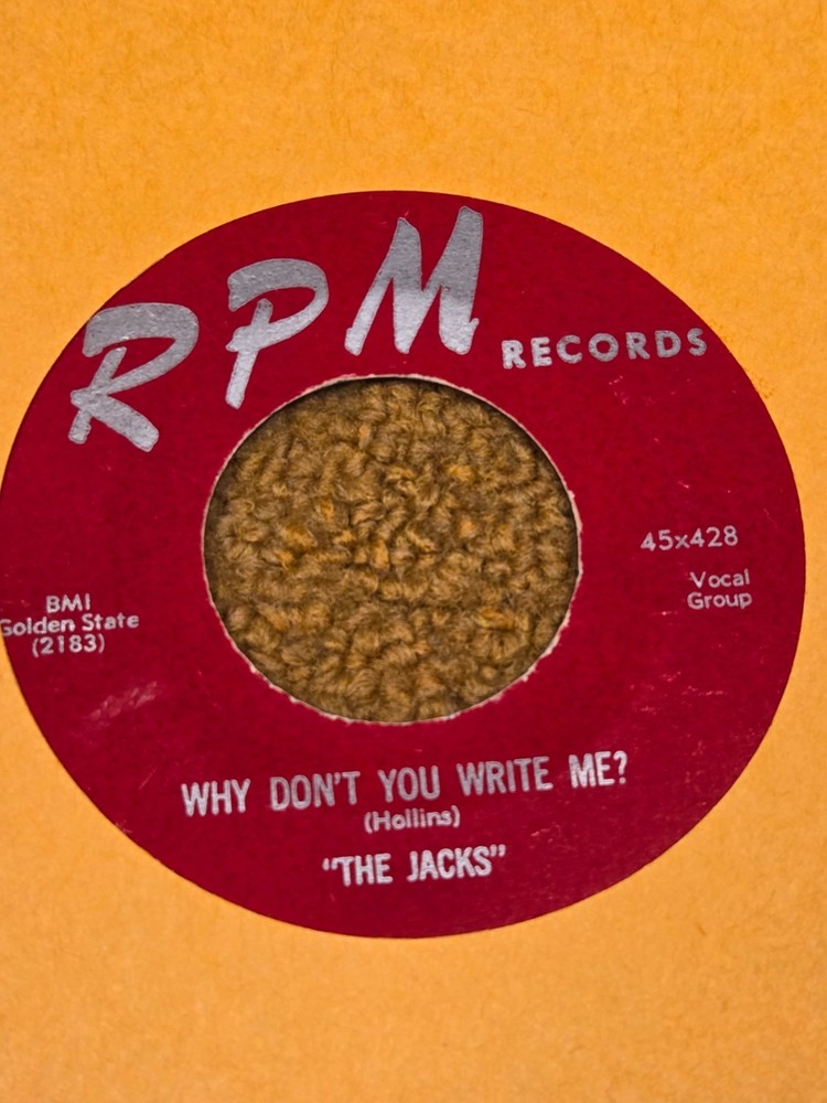 45 RPM  Jacks RPM 428 Why Don't You Write Me / My Darling VG+