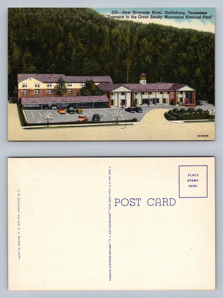 Gatlinburg, TN-Tennessee, New Riverside Hotel Smoky Mountains Vintage Postcard