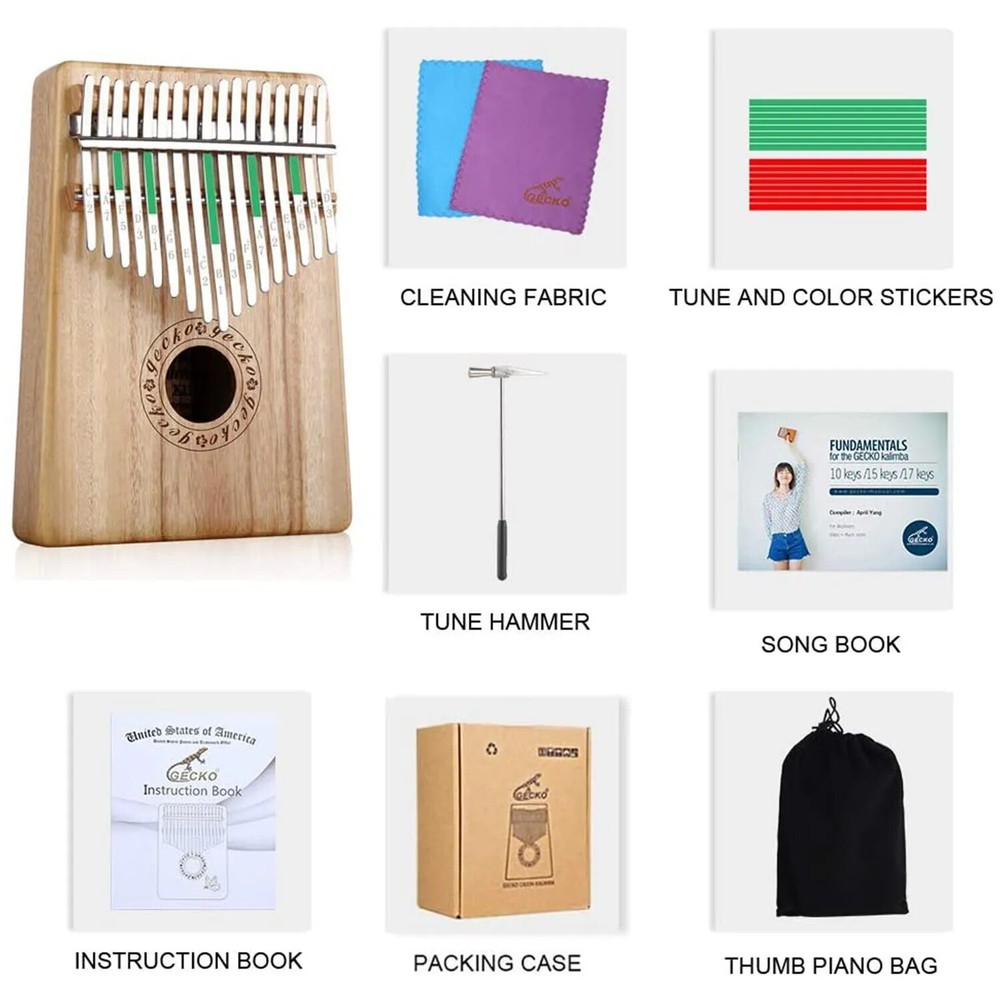 wooden camphor wood thumb piano 17 key kalimba thumb piano 100% New