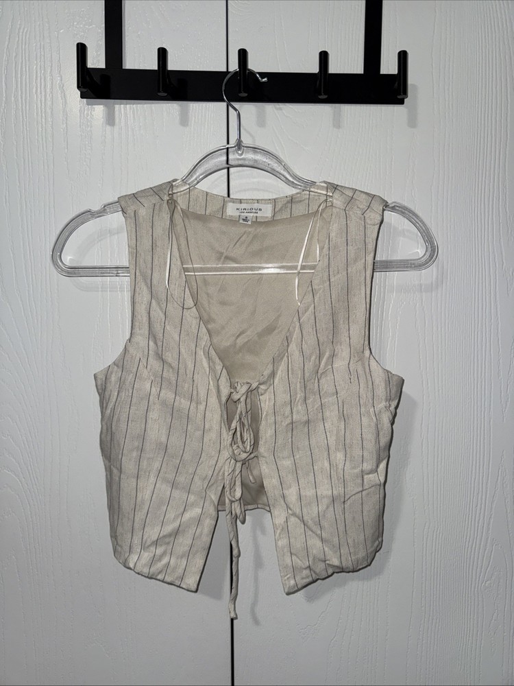 Kirious Los Angeles Women's Tank Top Size Small White Stripped