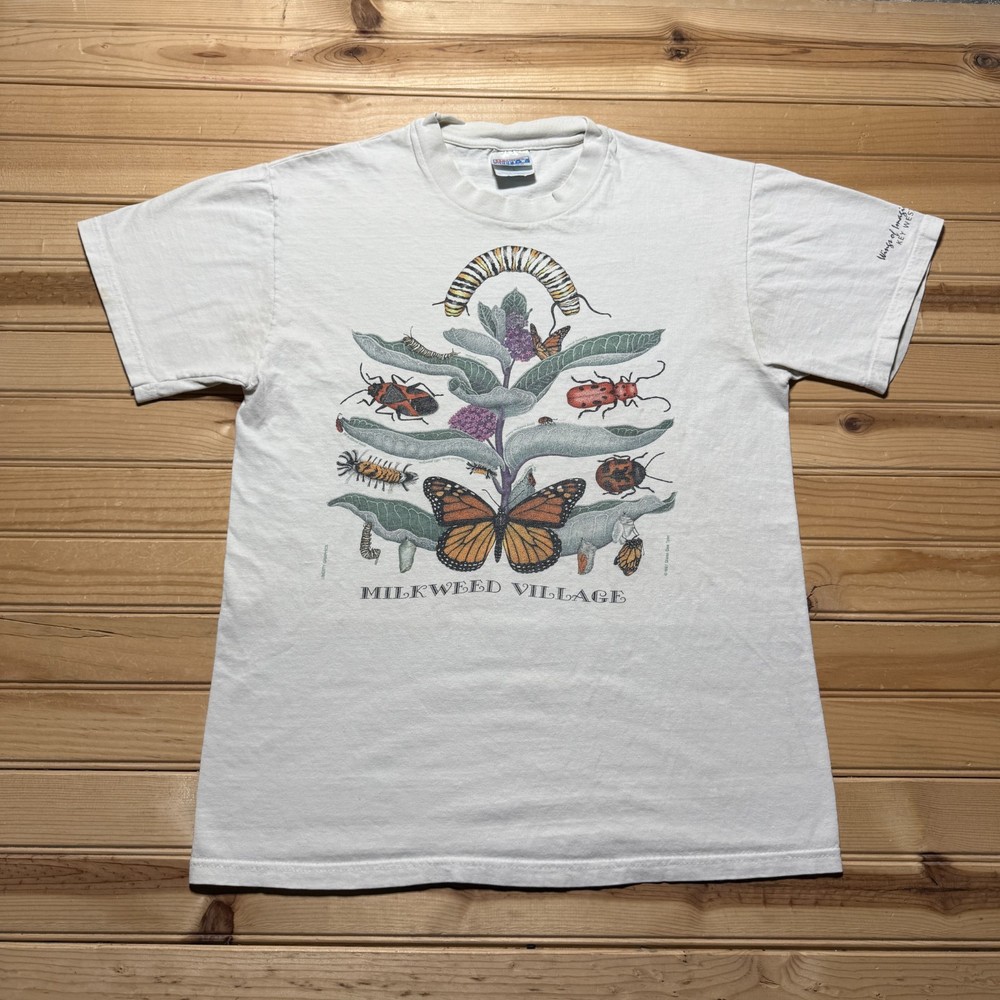 Vintage 1997 Milkweed Village Insects Wings of Imagination Key West Shirt Medium