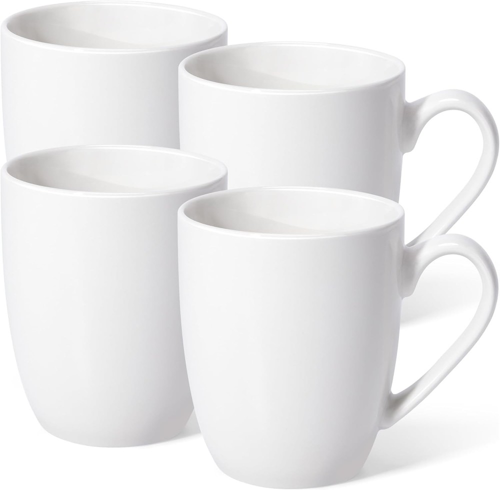 16 oz Large Coffee Mugs Set of 4 Ceramic Coffee Mug White Coffee Cups Tea Cups