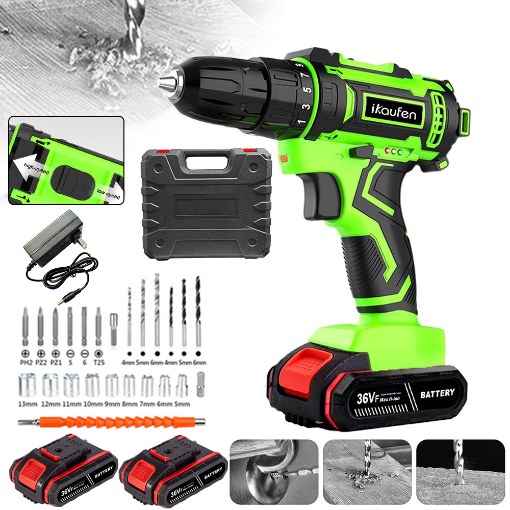 Cordless Brushless Impact Driver Hammer Drill Combo Kit with 2Battery&Charger US