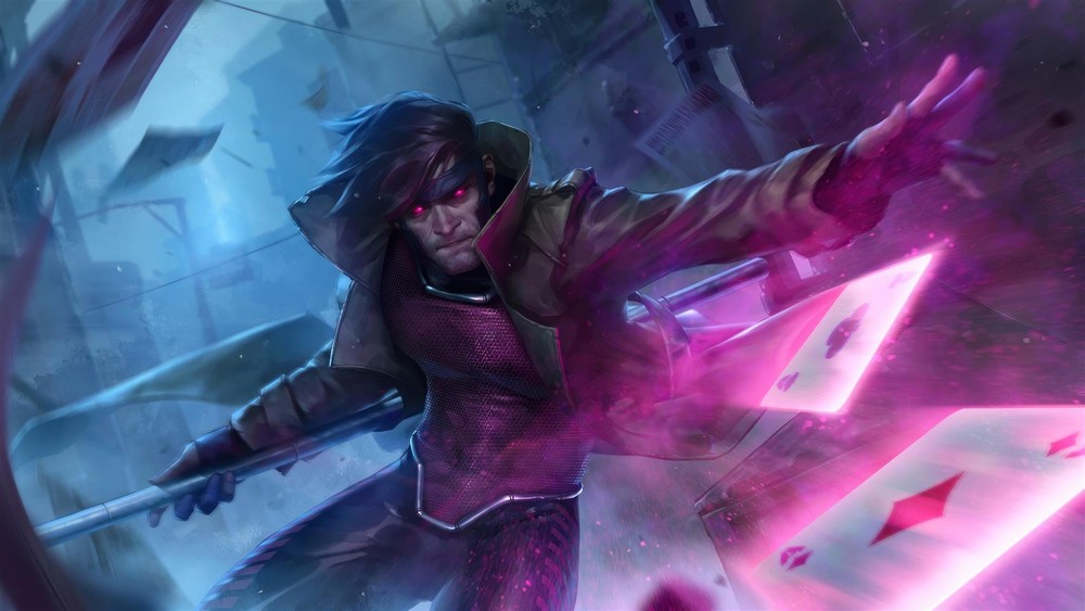 Gambit Cards X-Men Marvel Metal Art Print Comics Poster 8in x 12in Lot Up