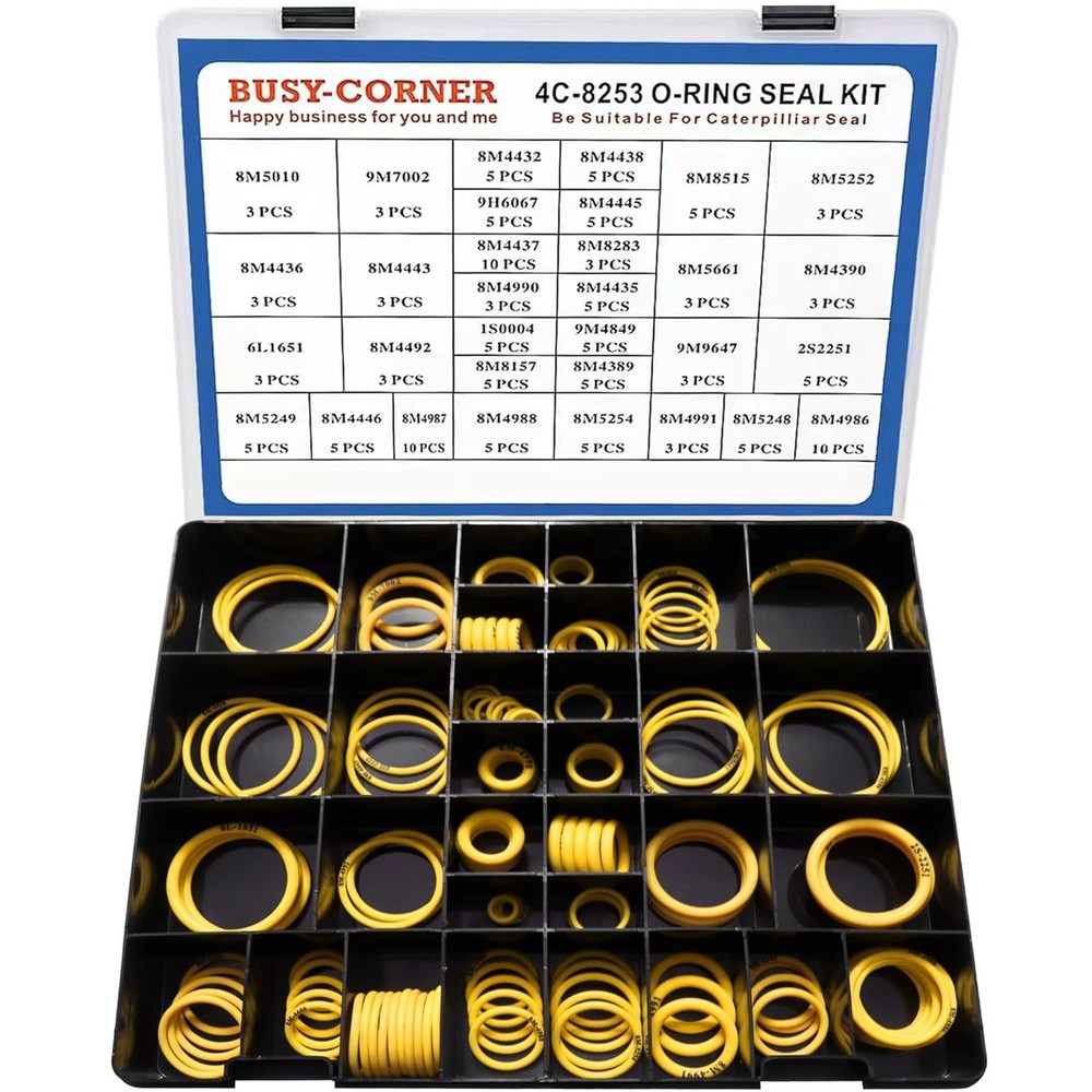 4C-8253 Seal O-Ring Kit, Silicone 90, Hydraulic Hose Fitting Orings, Fits CAT Ca