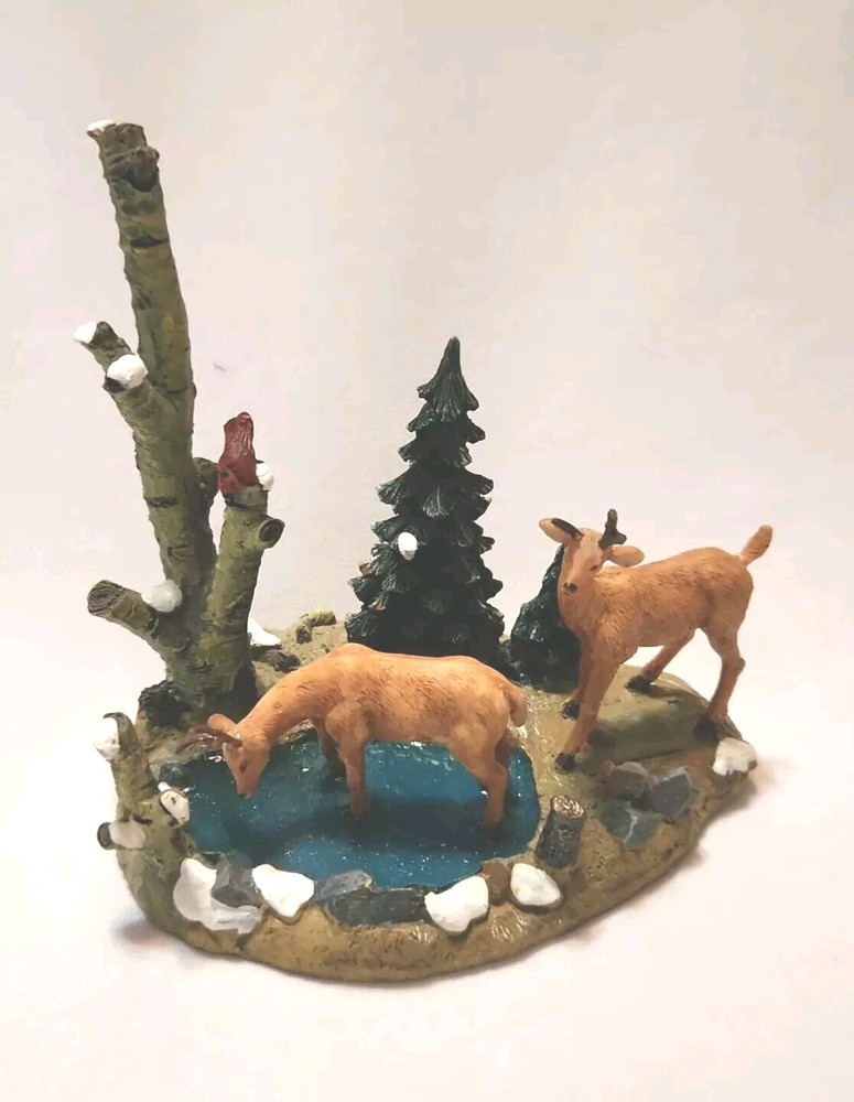 Lemax Coventry Cove Table Accent Christmas Deer Testing The Waters Year 2000-image