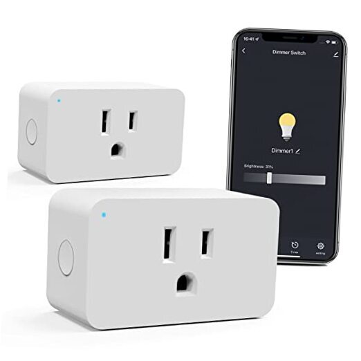 WiFi Smart Dimmable Plug 2 Pack, Smart Plugs for Voice Smart Dimmer Plug-2Pack