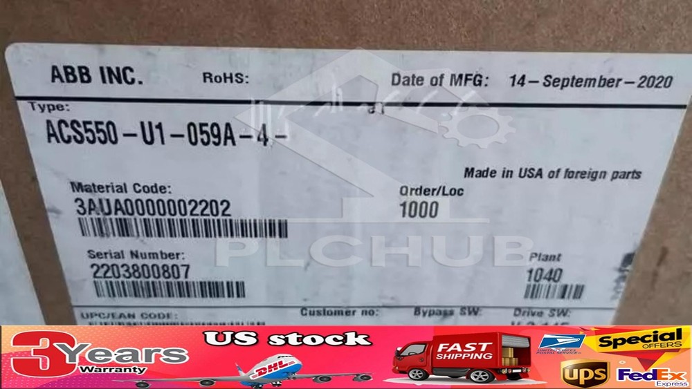 ACS550-U1-059A-4 ABB Frequency Converter Brand New in Box No Keypad