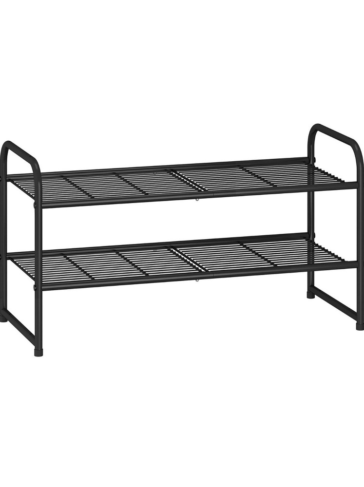 2-Tier Stackable Metal Shoe Rack Organizer - Set of 3