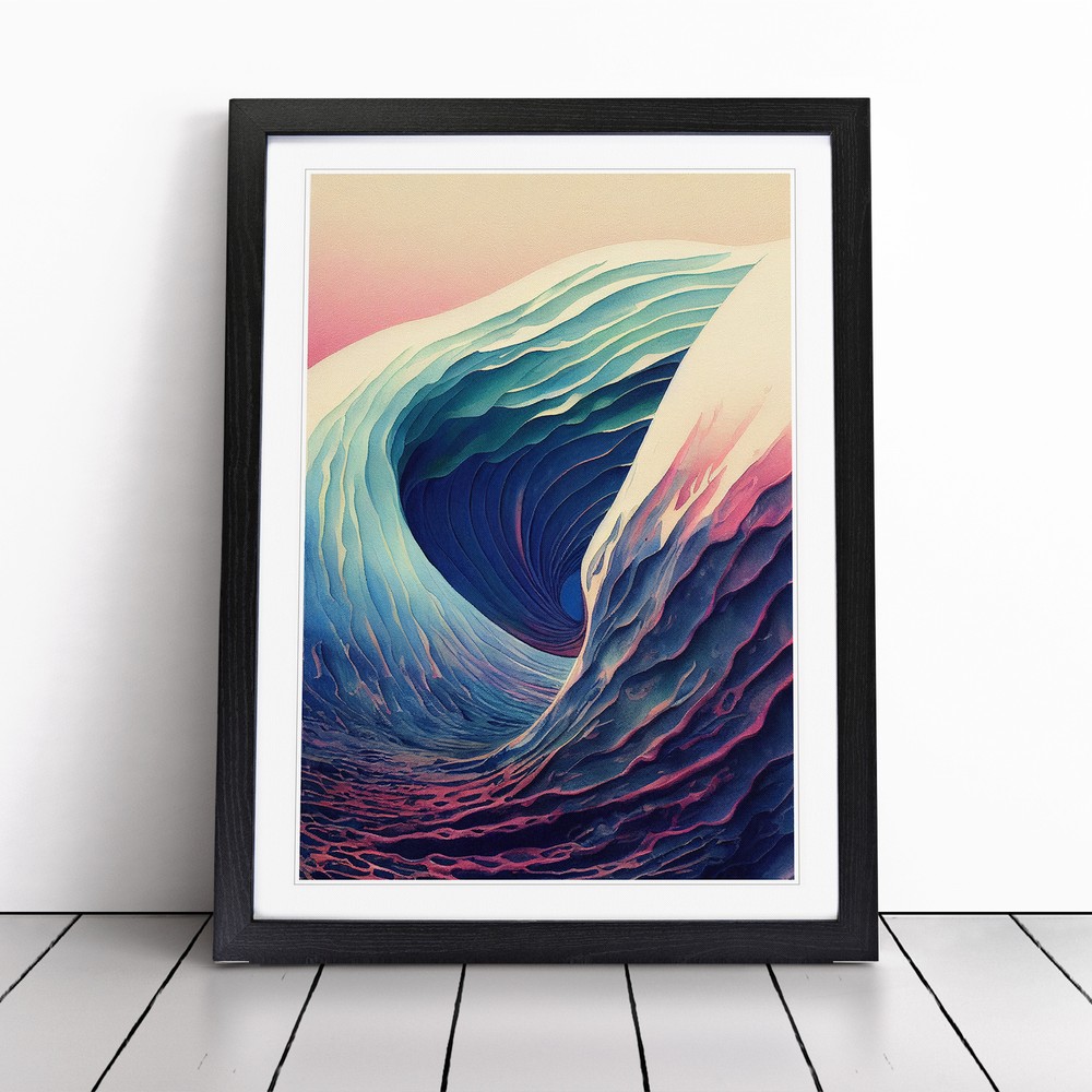 Ocean Wave In Colour No.3 Abstract Wall Art Print Framed Canvas Picture Poster