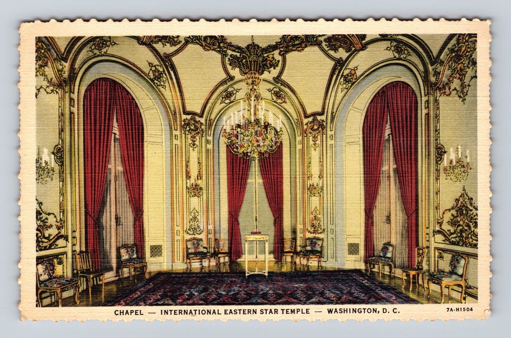 Washington DC-Chapel International Eastern Star Temple Vintage Postcard