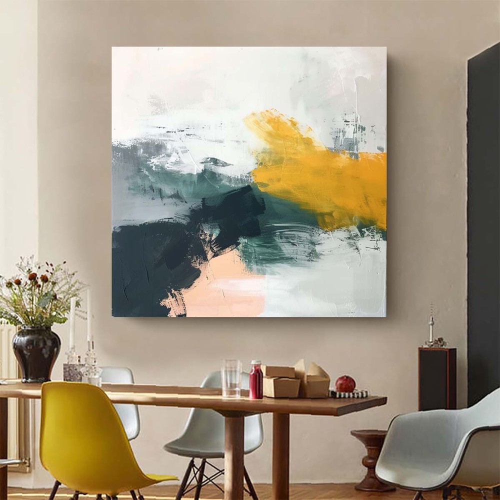Abstract Canvas Painting Oil Painting Abstract Large Abstract Wall Art Yellow