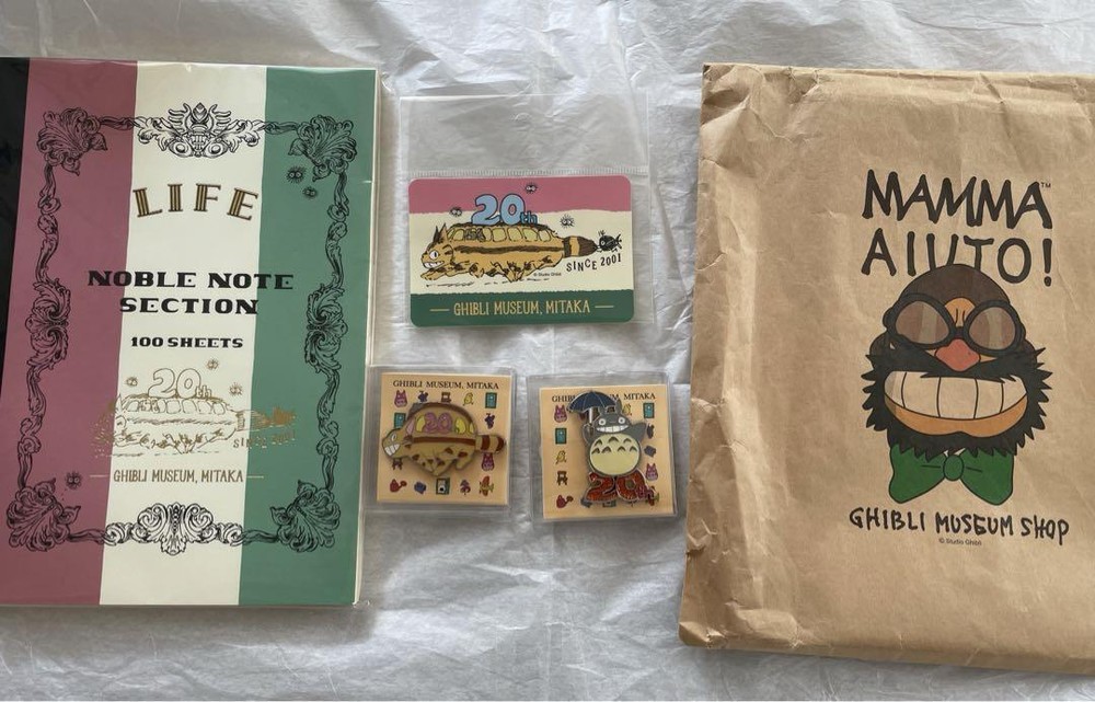 Ghibli Museum 20th Anniversary Catbus Totoro Pin Badge Set  New