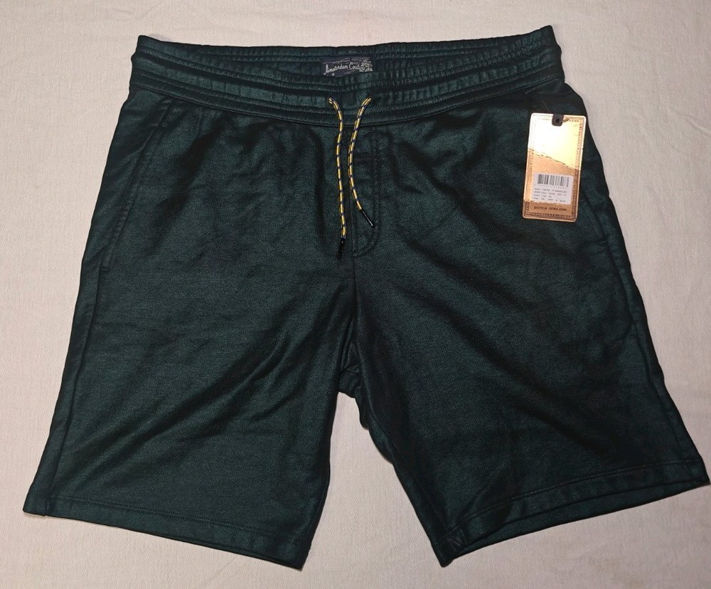 Scotch & Soda Black/Green Metallic Shorts Men's XXL New with Tags Elastic Waist