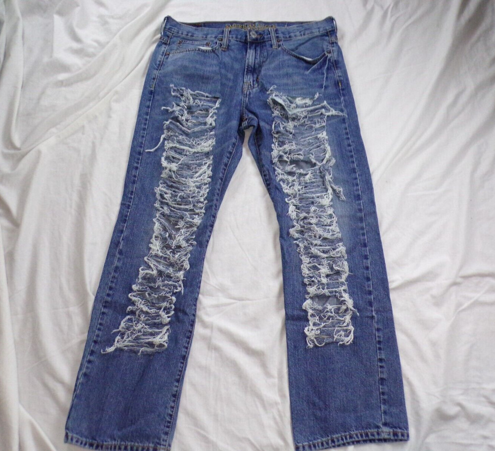 American Eagle Outfitters Relaxed Straight Men's Jeans Size 32 X 32 Distressed