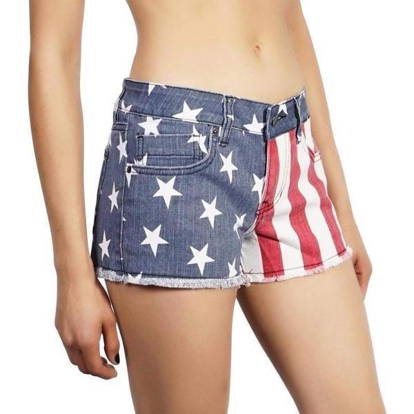 LIP SERVICE LADIES DENIM FLAG SHORTS