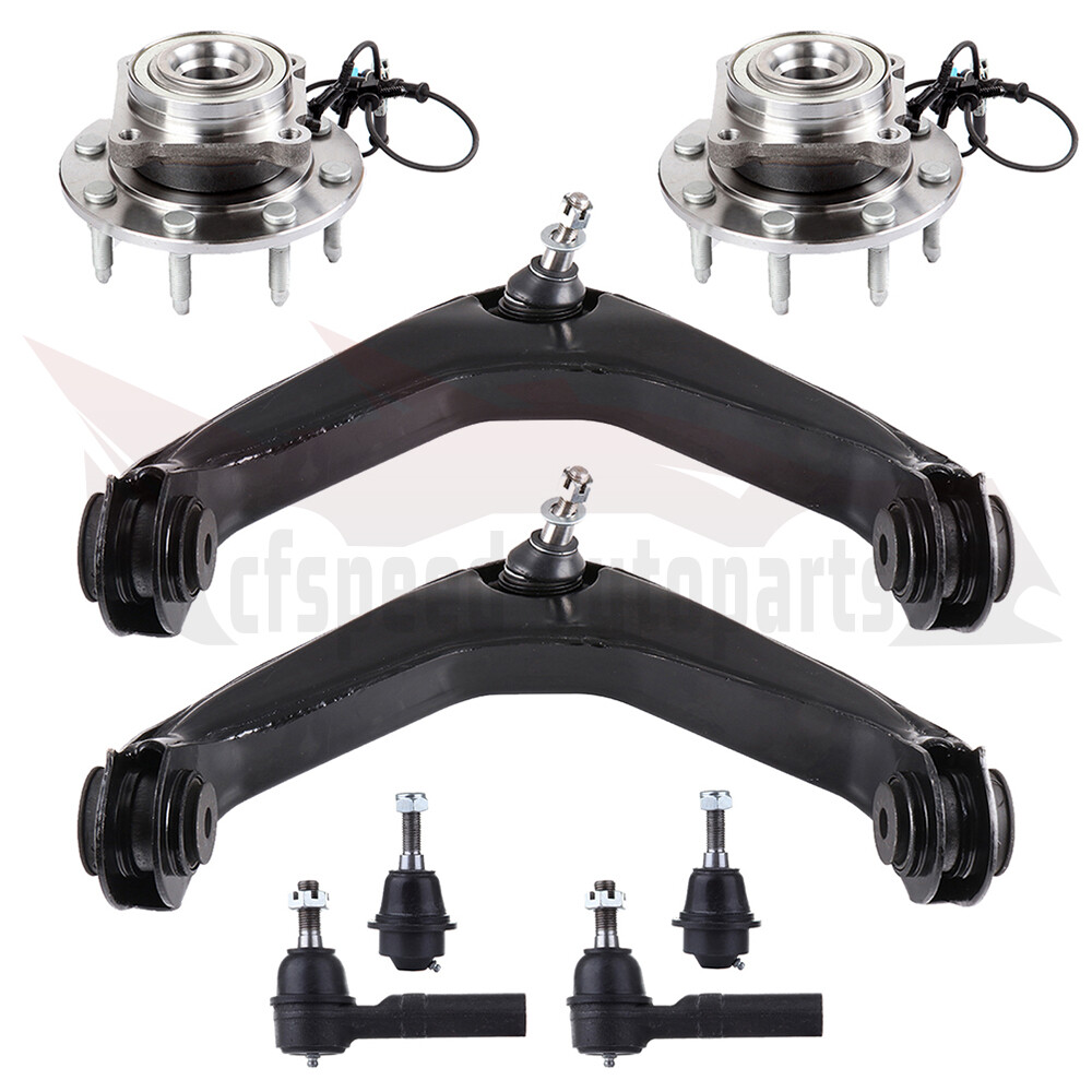 8PCS Front Upper Control Arm & Wheel Hub Bearing Kit for GMC Sierra 2500 3500