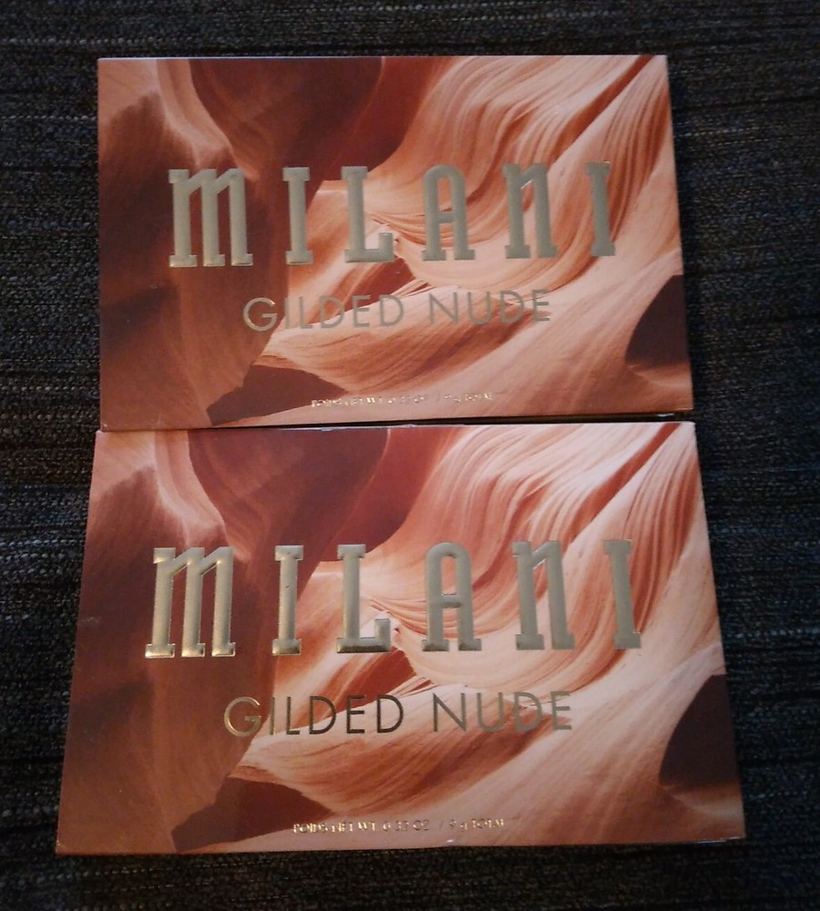 2 Milani Gilded Nude Hyper-Pigmented Eyeshadow Palette 0.32oz./9g New