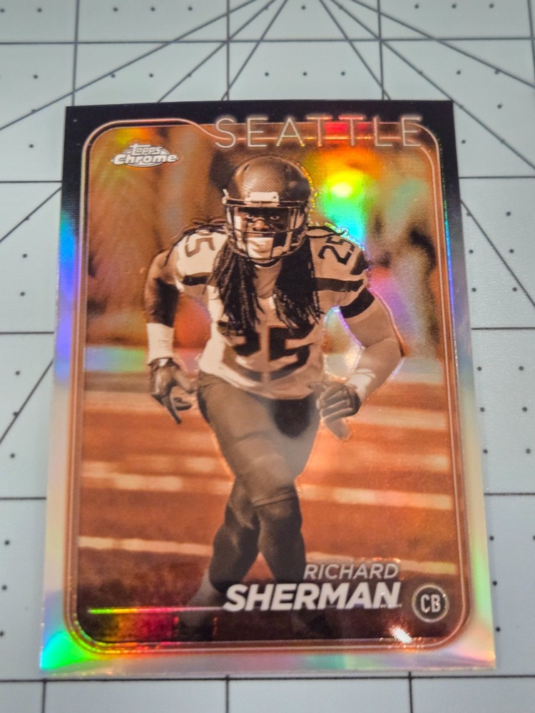 2024 Topps Chrome Football #182 Richard Sherman Negative Refractor