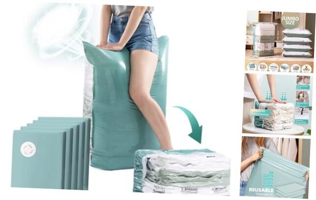 Cube Vacuum Storage Bags, 5 Pack Jumbo Vacuum Storage Bags, Extra Large 5 Jumbo