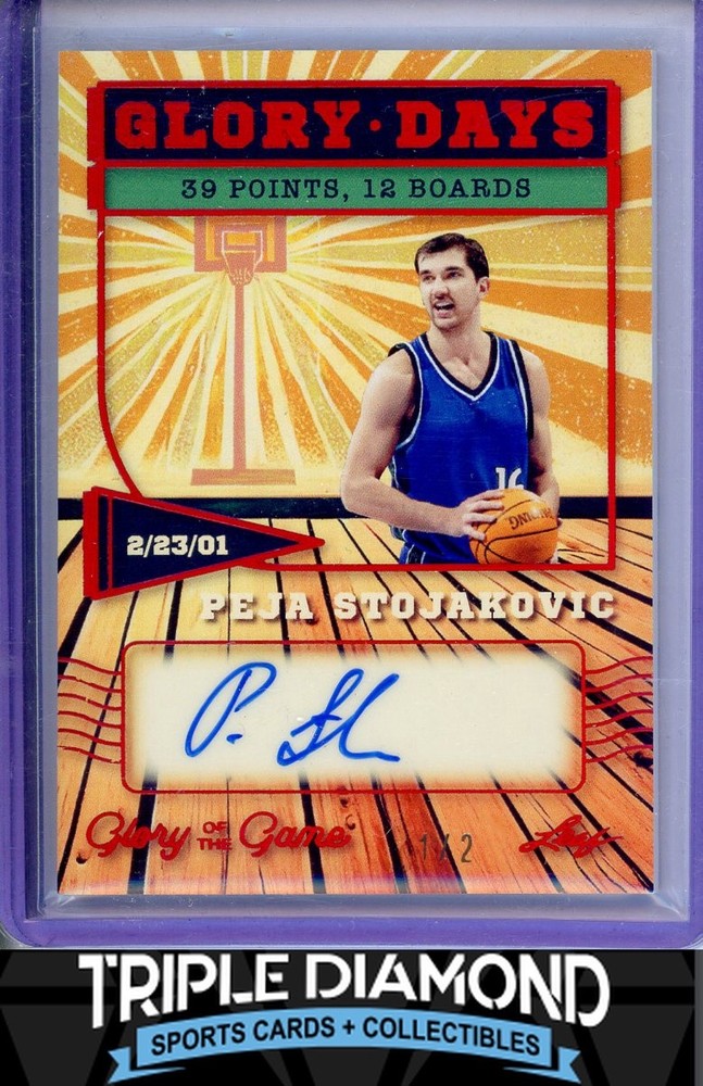 2025 Leaf Glory of The Game Peja Stojakovic Glory Days Autograph Auto #1/2 S763