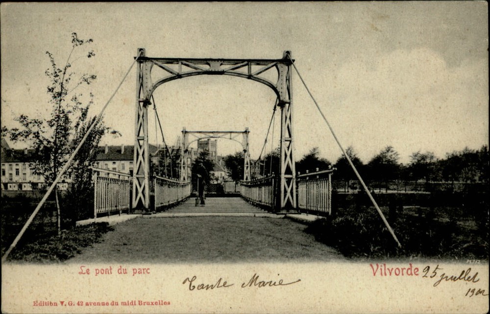 Vilvoorde Flemish Brabant Belgium Le Pont du Parc bridge 1902 UDB postcard