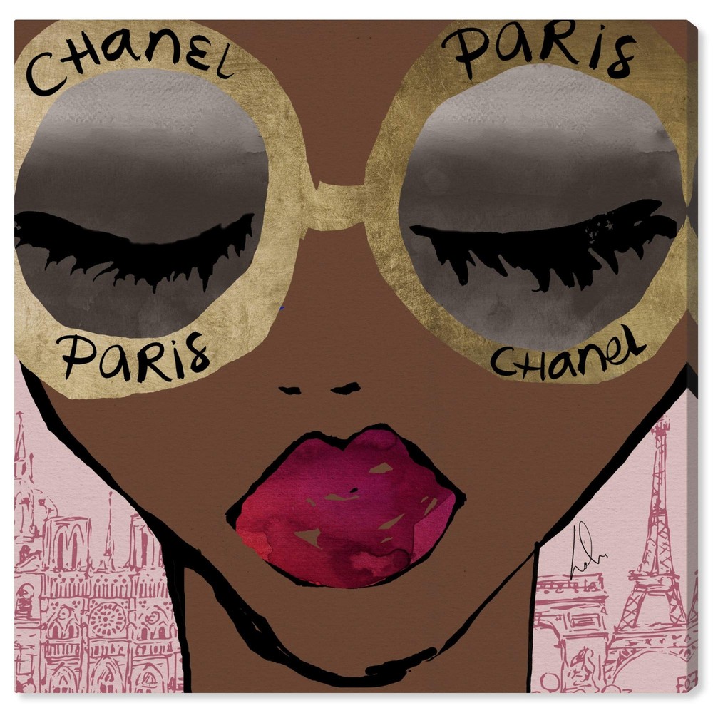 Fashion & Glam Wall Art - 'Ready for The City Gold' 12x12 Canvas.