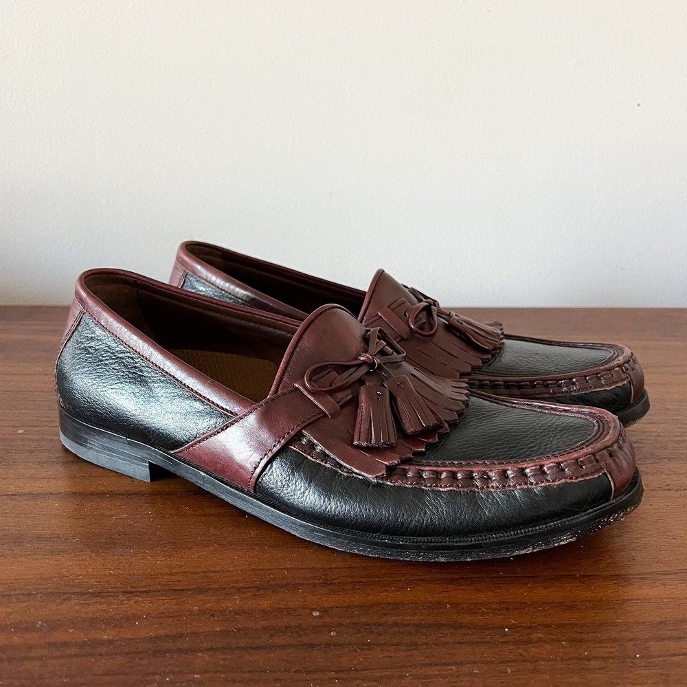 Johnston & Murphy Aragon II Kiltie Tassel Loafers Black/Chestnut US 12