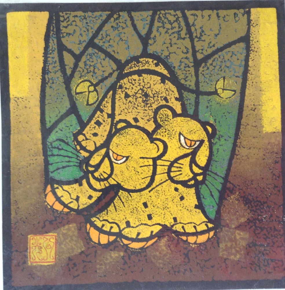 Nguyen Cong Quang Vietnamese abstract tigers Graphic painting-image
