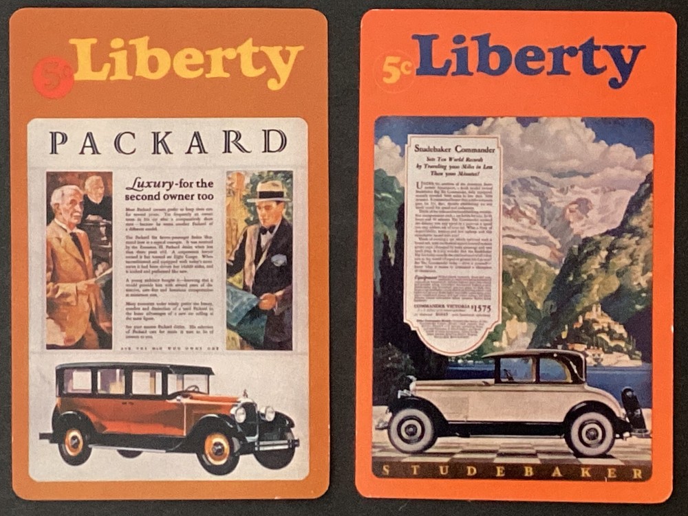 Liberty Car Ad 2 Vintage Single Swap Playing Cards Pair King Diamonds