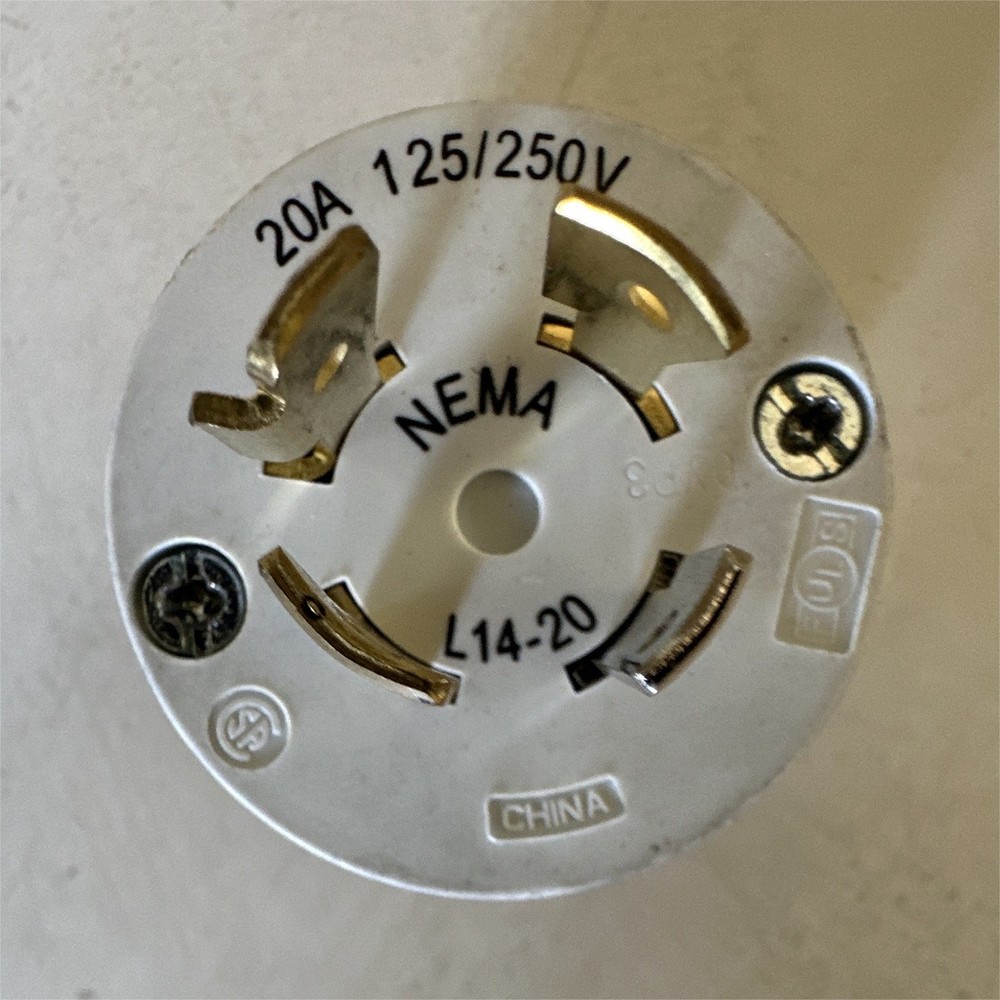Hubbell Locking Plug NEMA L14-20 20A 125/250V Black White
