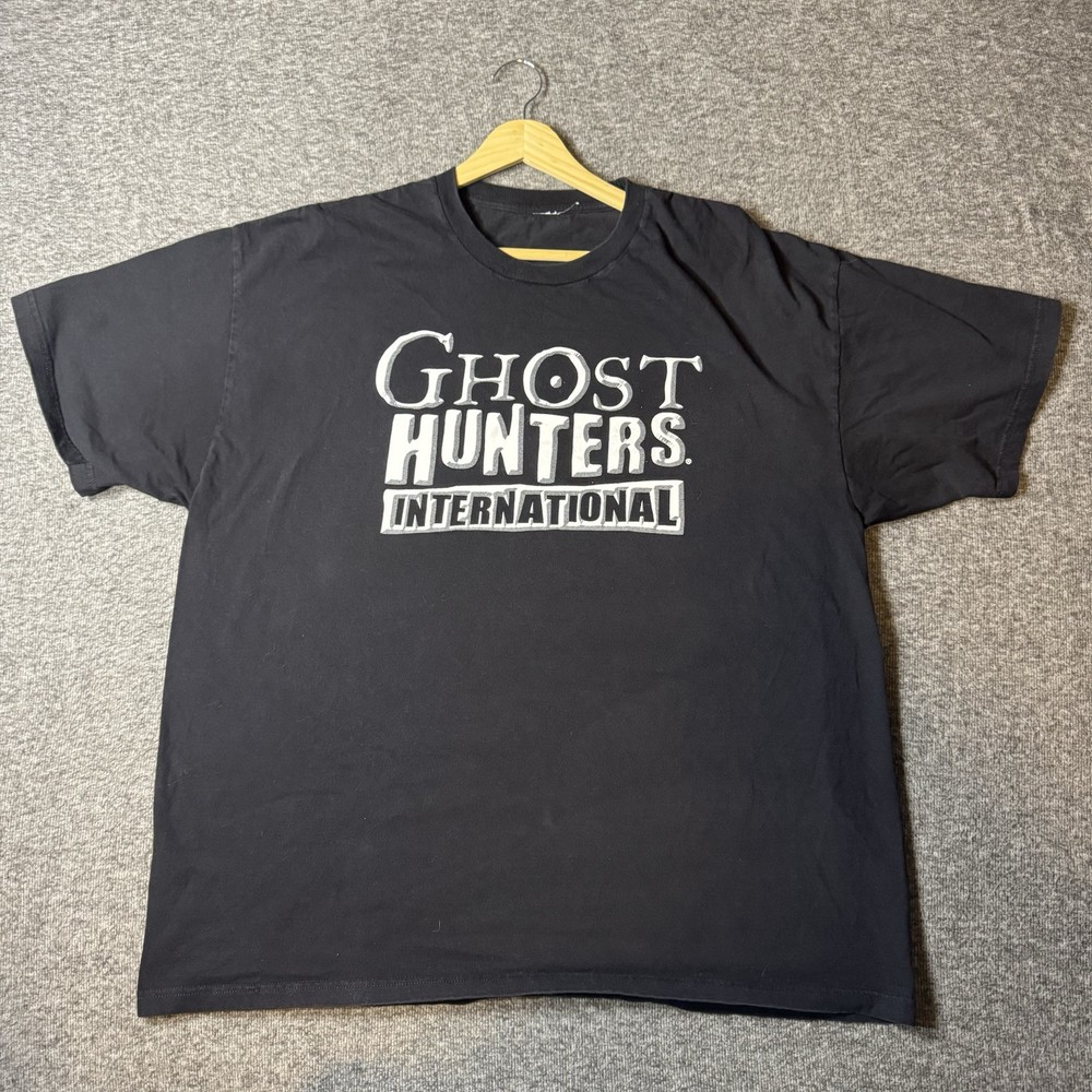 Vintage Ghost Hunters International Shirt XL Black TV Promo Horror Y2K