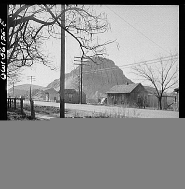 Photo:Owyhee County Idaho 1900s Rural Road Houses Butte Landscape