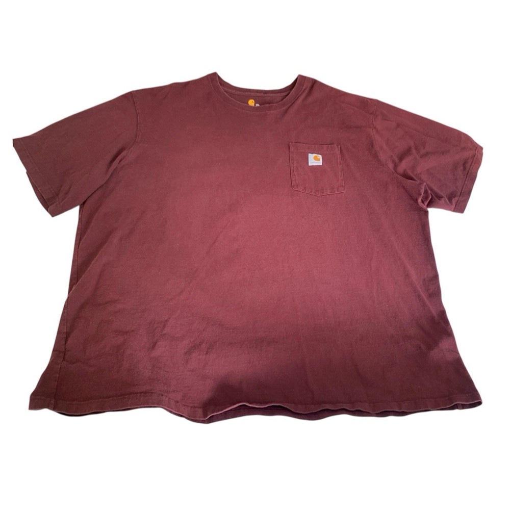 Carhartt Shirt Original Fit Workwear Pocket T-Shirt Men 4XL Burgundy Red Heavy