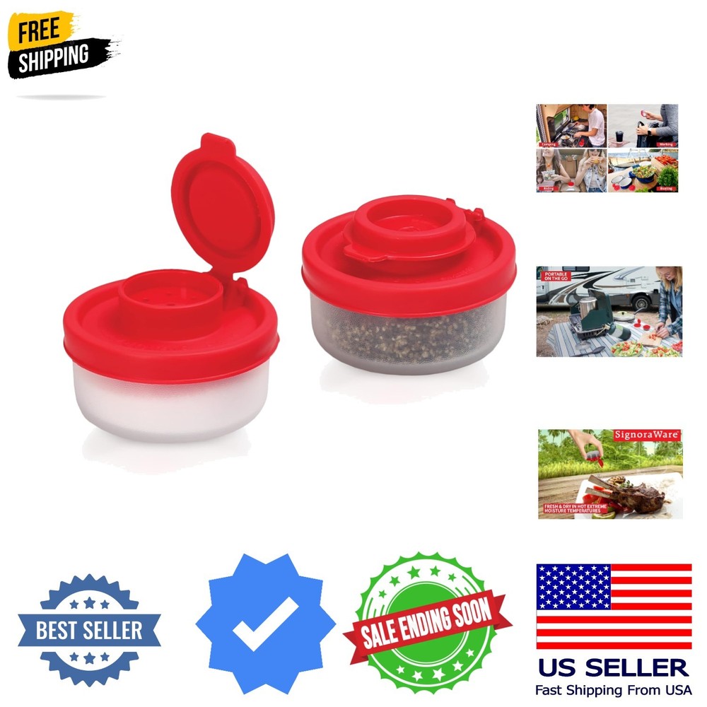 Salt and Pepper Shakers Moisture Proof Set of 2 Small Mini Salt Shaker to go ...