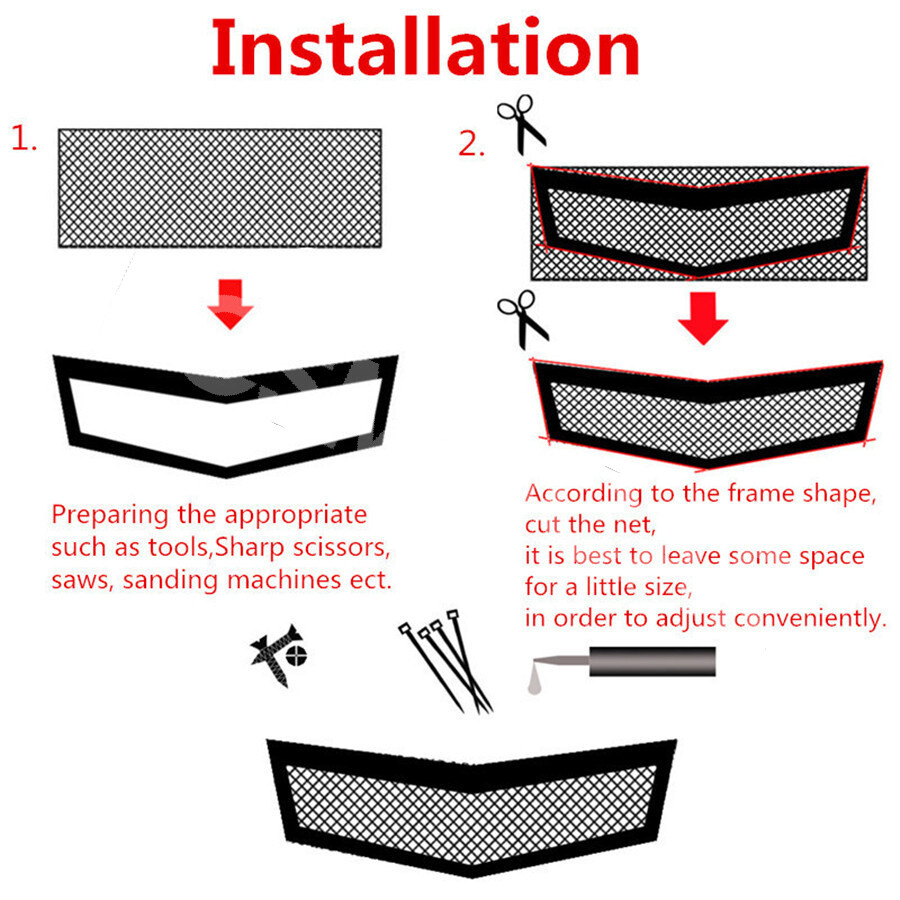 40x13 Inch Silver Aluminum Mesh Grill Cover for Car Bumper Hood Vent