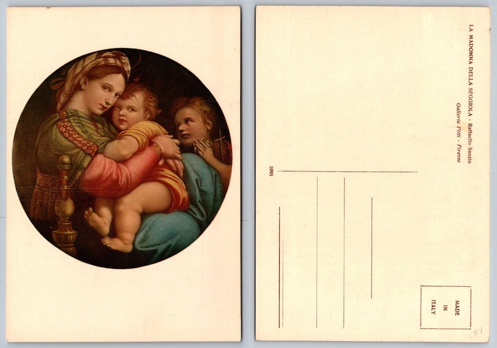 Raphael Madonna della Seggiola Art Postcard - Pitti Gallery Florence Italy
