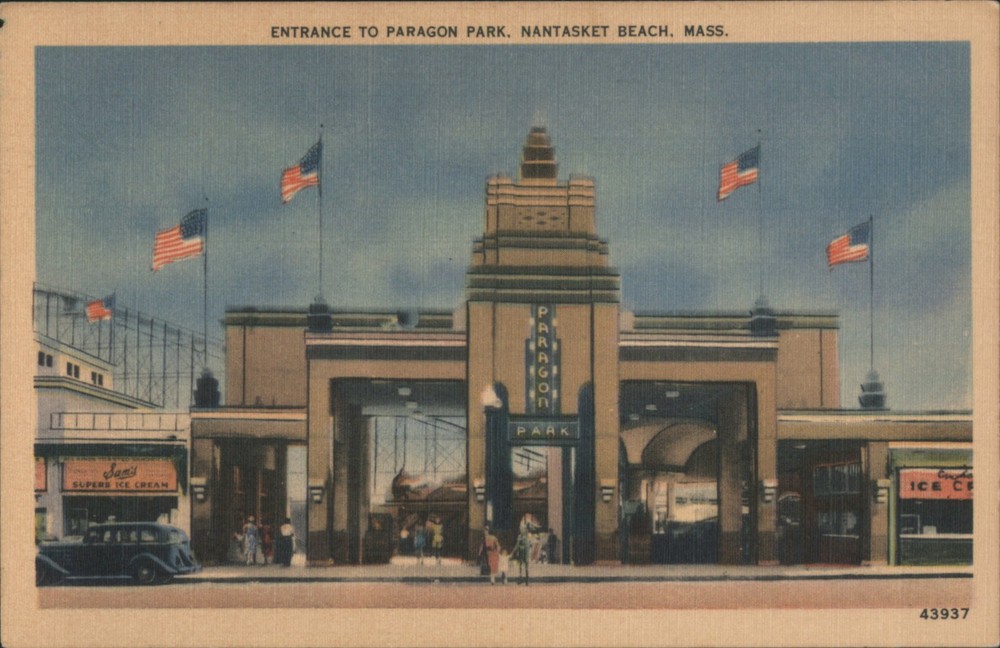 Nantasket Beach, Massachusetts MA Entrance Paragon Park Vintage Postcard