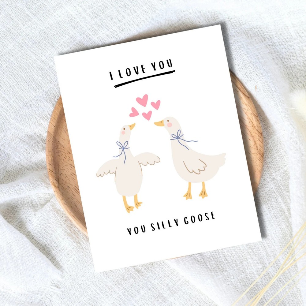I Love You Silly Goose Birthday Anniversary Card Love Wife Husband Boyfriend