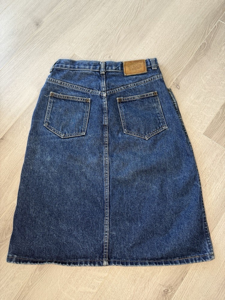 Calvin Klein Jeans Vintage Denim Midi Skirt Womens 6 USA Made 90s WP06