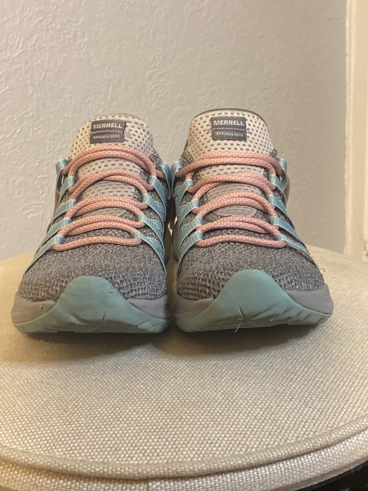 Merrell Bravada Edge Shoes Women's 8 Gray Hiking Running Lace Up J135588
