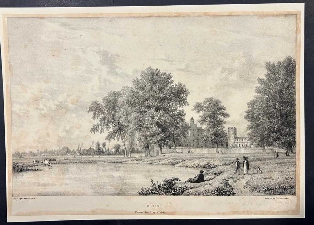 Eton College England 1793 Joseph Farrington Antique Copper Engraved ViewANTIQUE COPPER ENGRAVED VIEW OF ETON COLLEGE ENGLAND