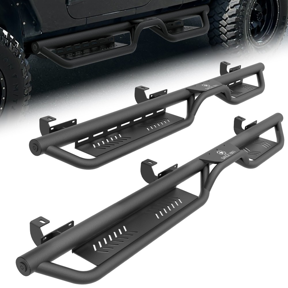 Side Running Boards For 2007-2018 Jeep Wrangler JK JKU Unlimited 4 Doors Bolt-on